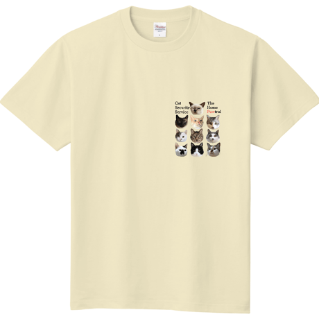 10にゃんの真顔TシャツB（胸元ミニポイント）