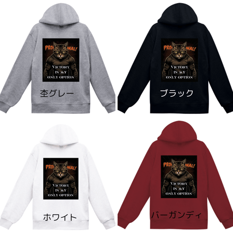 プロが格闘家だった頃のジップパーカー（バックプリント）