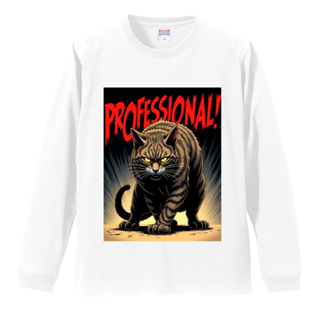 プロのアメコミ風　リブ付 ロングスリーブＴシャツ