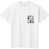 10にゃんの真顔TシャツD（胸元ミニポイント）