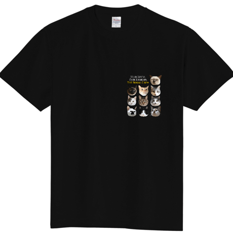 10にゃんの真顔TシャツA（胸元ミニポイント）