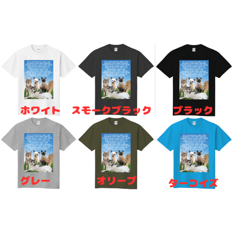 【10色から選べる！】4にゃんとプロのオール感謝祭Tシャツ