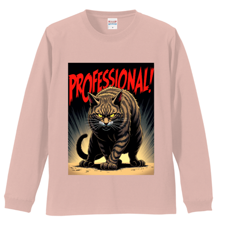 プロのアメコミ風　リブ付 ロングスリーブＴシャツ