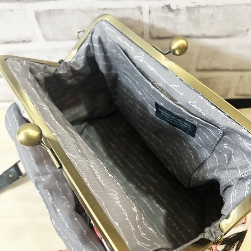 再販）【オーダーメイドで承ります】あおりがま口バッグ（XL）俵型