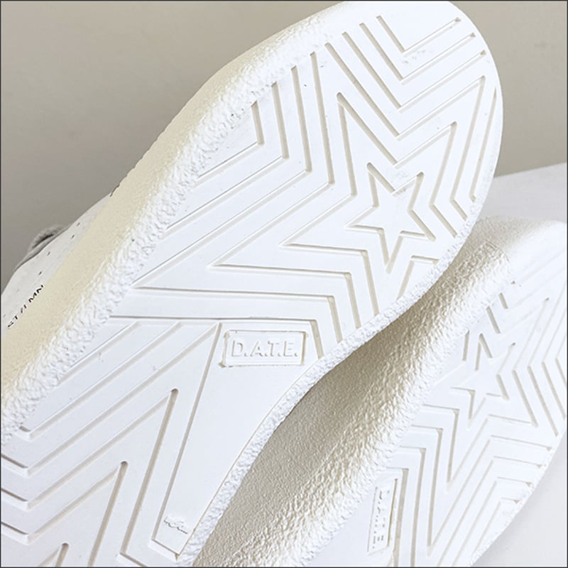 D.A.T.E◆雑誌掲載◆ステップ ホワイトゴールド スニーカー D.A.T.E.(デイト) STEP LAMINATED レザースニーカー WHITE-SIL