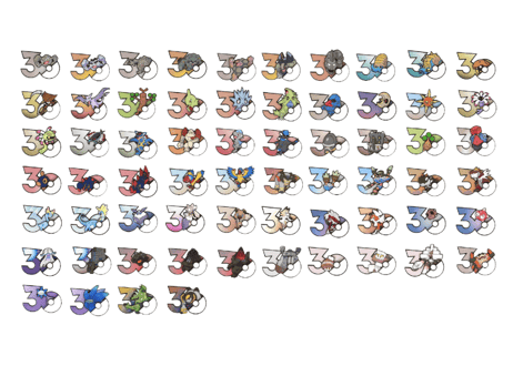 【お一人様各種3個まで】【お取寄せ】ポケモン30周年 ステッカー　いわタイプ　中国限定