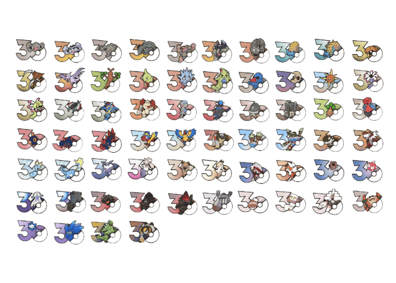 お一人様各種3個まで】【お取寄せ】ポケモン30周年 ステッカー いわ