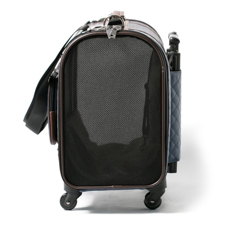 【閉店セール・定価24200円→13200円、段ボールに一部破損あり】ポンポリース　ロングロードキャリーネイビーのみ　合皮キルティング　ショルダー＆カート