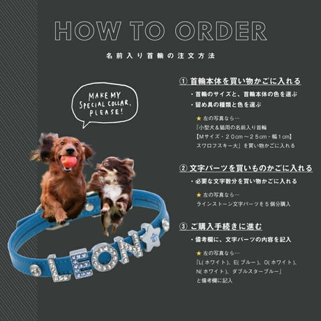 小型犬＆猫用の名前入りリード【長さ約１０５cm・幅１cm】