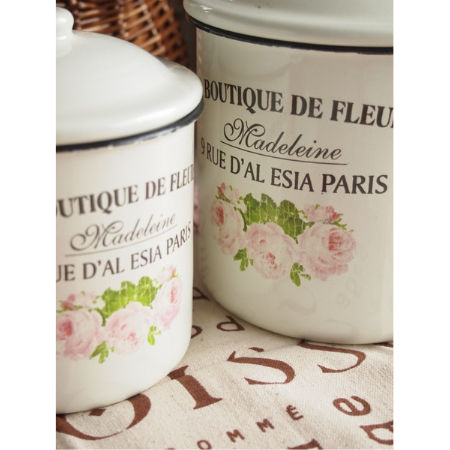 ホーロー雑貨 ホーロー オールドローズ キャニスター 3点セット琺瑯