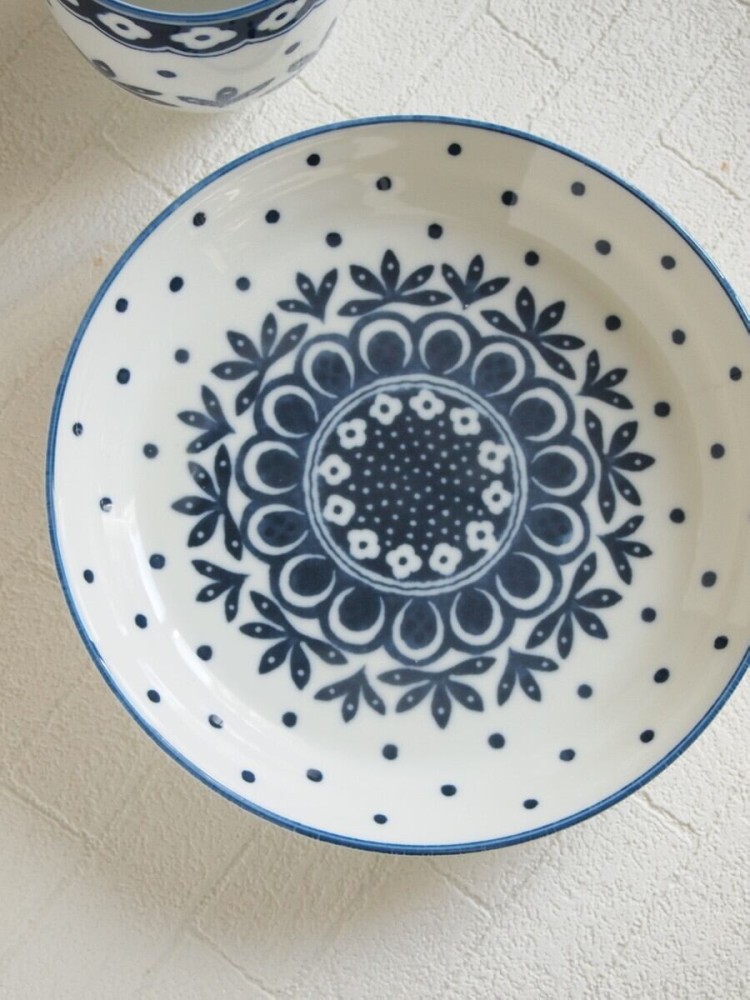 ケーキ皿 おしゃれ 北欧雑貨 リーフドット アンティーク調