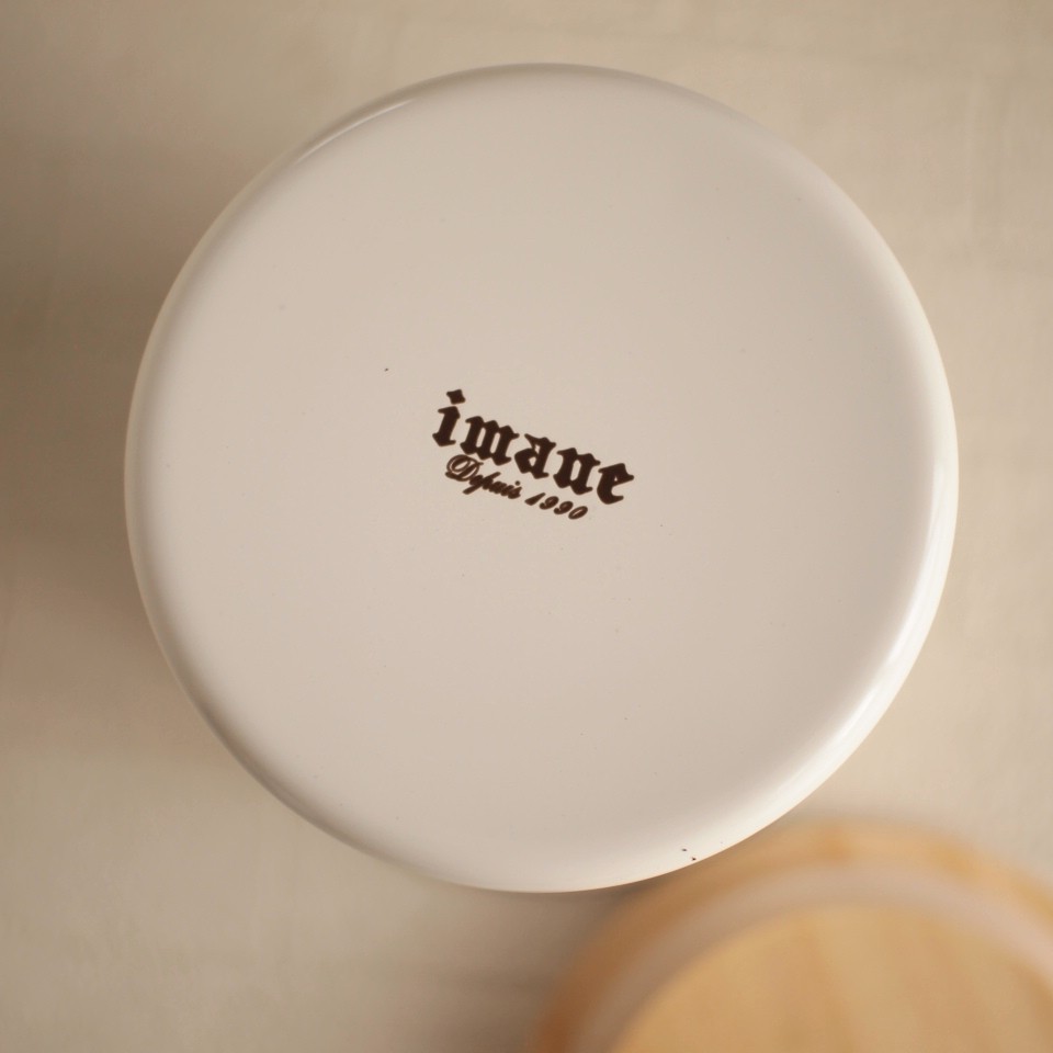 ★イマン★エミリー★たる型キャニス★ 陶器製 イマン ダイアナローズ ホーロー 木蓋キャニスター アンティーク