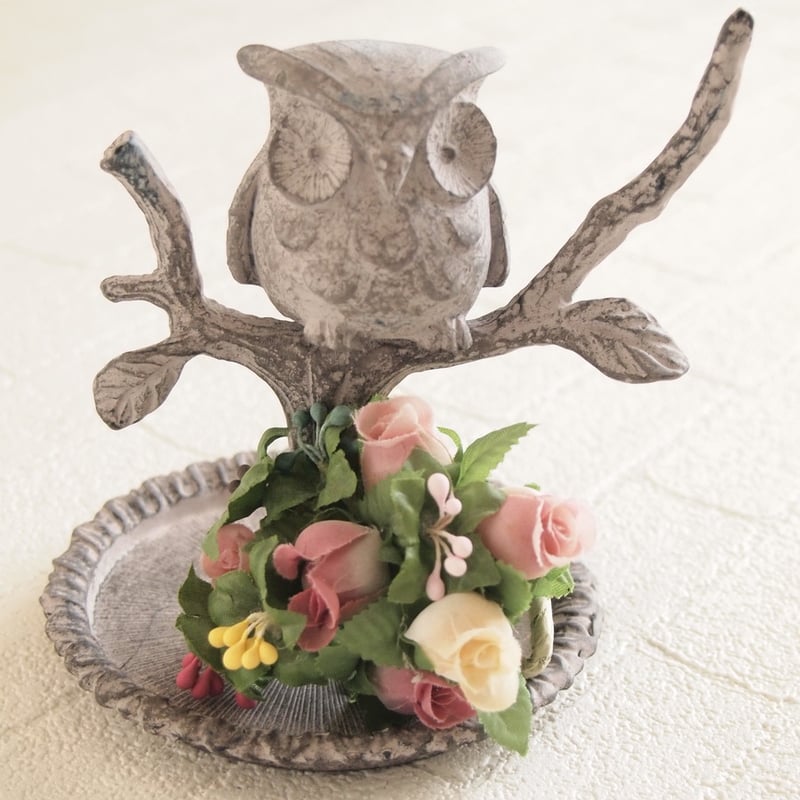 アンティーク調 フクロウ アクセサリートレイ オウル ジュエリー