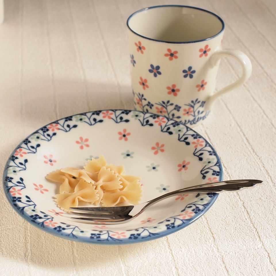 ポーランド製 TPM ポーセリン 花柄 ピンク金彩 アンティーク調プレート