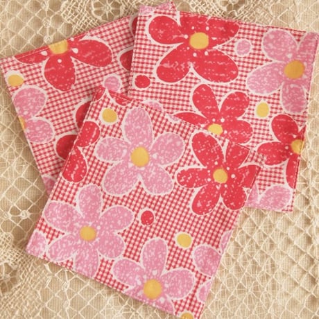 キッチン雑貨 フラワーランド コースター ハンドメイド 3枚組