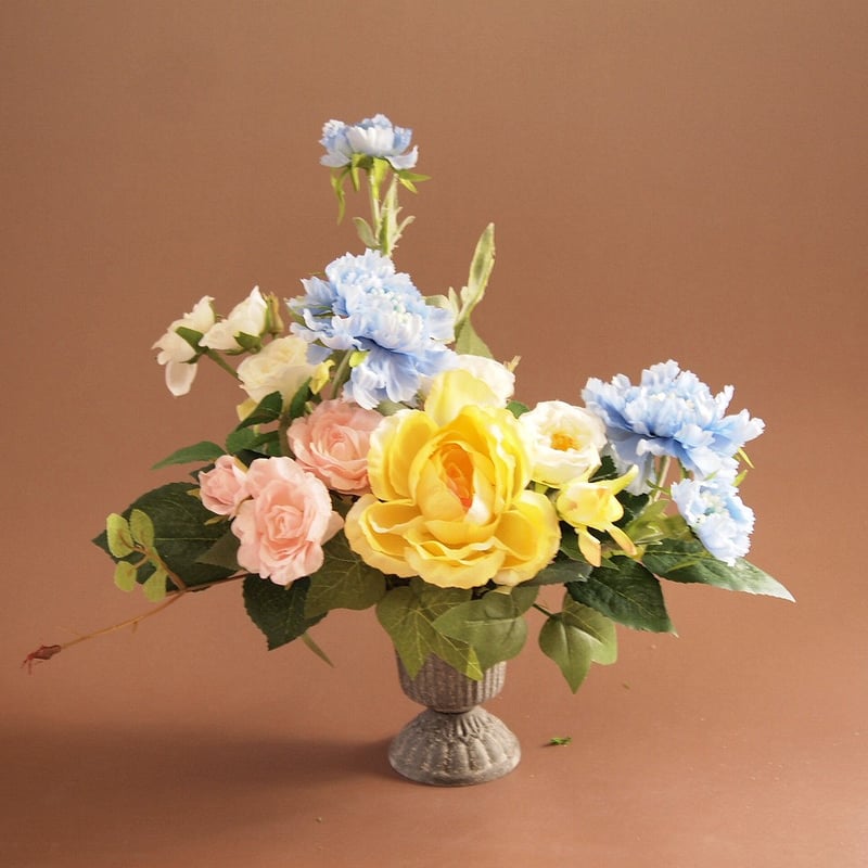 アーティフィシャルフラワー アレンジメント ローズ スカビオサ