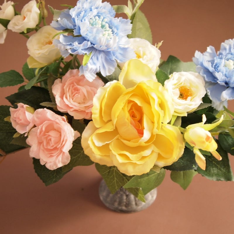 アーティフィシャルフラワー アレンジメント ローズ スカビオサ