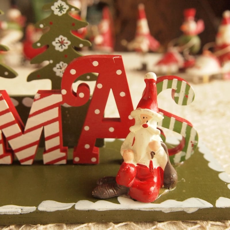 セール 60%OFF! ウッド 卓上 クリスマス オーナメント ディスプレイ