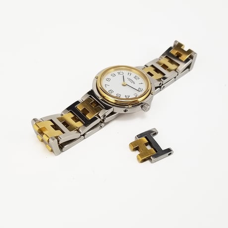 【HERMES】エルメス 腕時計 クリッパー クォーツ 稼働品 デイト 白文字盤