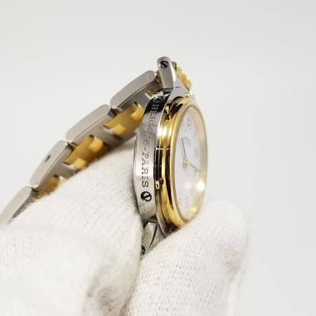 【HERMES】エルメス 腕時計 クリッパー クォーツ 稼働品 デイト 白文字盤