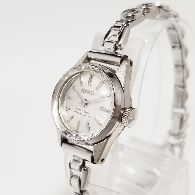 クイーンSEIKO レディース手巻き腕時計　18K SEIKO - 良品‼️QUEEN SEIKO クイーンセイコー カットガラス 手巻き