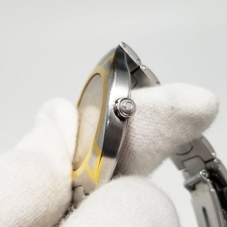 【OMEGA】オメガ 腕時計 シーマスターポラリス GMT クォーツ 71536 ゴールドカラー【電池交換済】