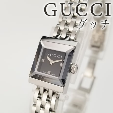 【GUCCI】グッチ 腕時計 Gフレーム クォーツ 128.5 スクエア【電池交換済】
