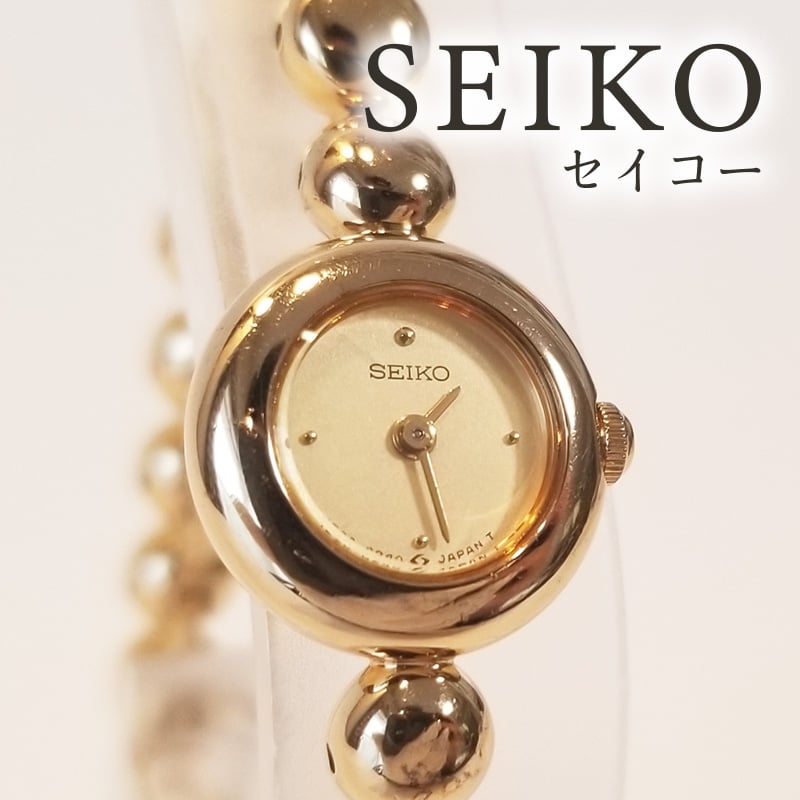 SEIKO セイコー レディース腕時計 ゴールド クォーツ 1E20-0070 不動