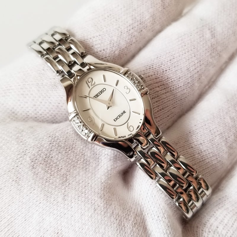 SEIKO】セイコー レディース腕時計 エクセリーヌ ダイヤベゼル シェル