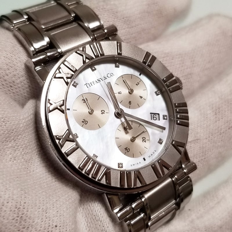 TIFFANY&Co.】ティファニー アトラス レディース腕時計 クロノグラフ 