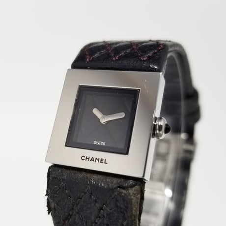 【CHANEL】シャネル 腕時計 マトラッセ クォーツ H0116 黒文字盤【電池交換済】