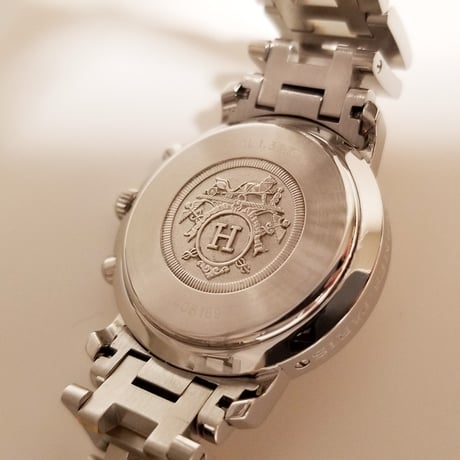 【HERMES】エルメス レディース腕時計 クリッパー クォーツ クロノグラフ訳あり CL1.320【電池交換済】