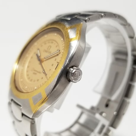 【OMEGA】オメガ 腕時計 シーマスターポラリス GMT クォーツ 71536 ゴールドカラー【電池交換済】