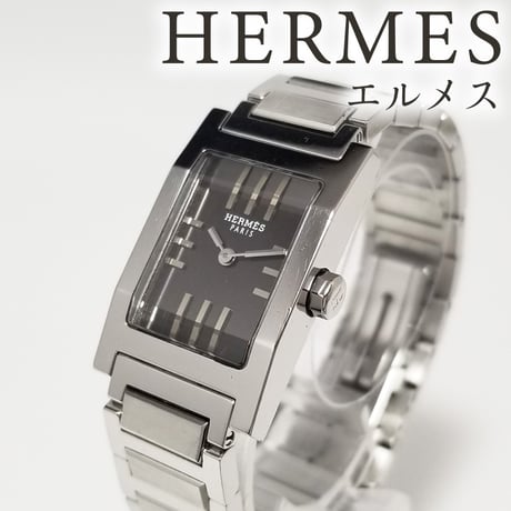 【HERMES】エルメス レディース腕時計 タンデム クォーツ TA1.210 黒文字盤【電池交換済】