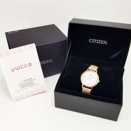【CITIZEN】新品同様 シチズン wicca ウィッカ 腕時計 ソーラー E031-R011898 ダイヤ