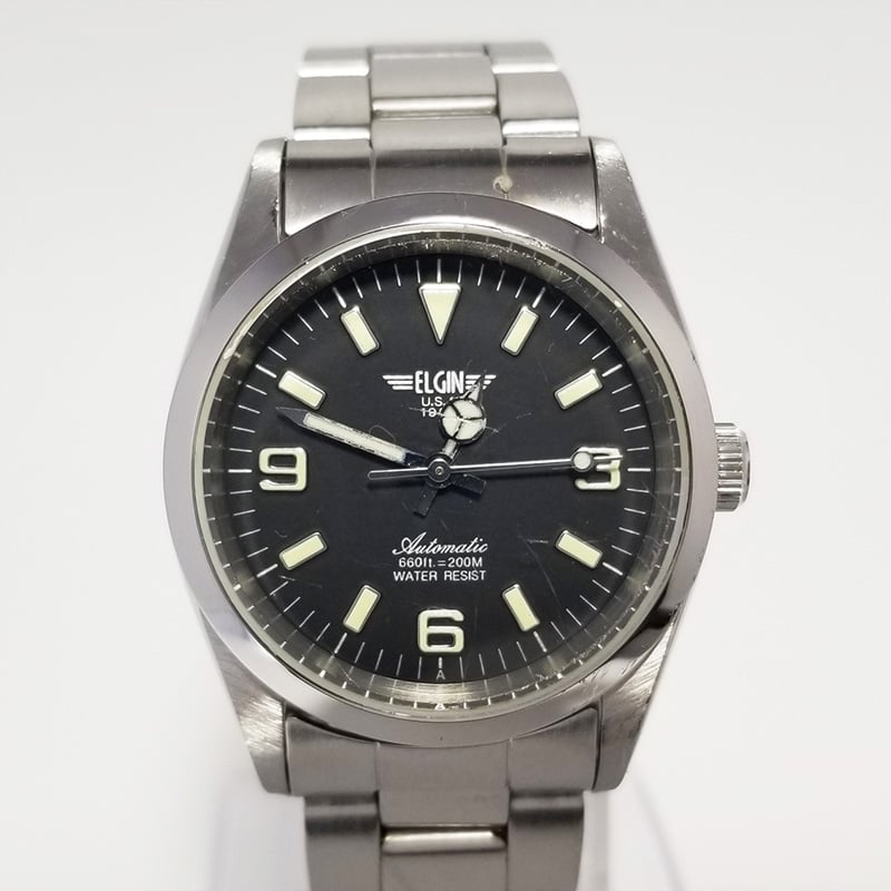 ELGIN】エルジン メンズ腕時計 自動巻 FK-521-A 黒文字盤 | ブランド