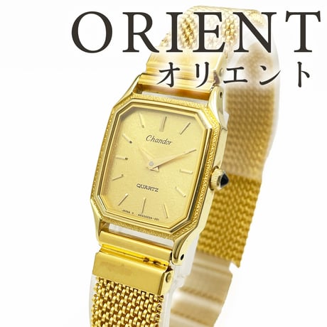 【ORIENT】オリエント レディース腕時計 シャンドール Chandor ゴールドカラー クォーツ A00402-40 稼働 14K BASE METAL【電池交換済】