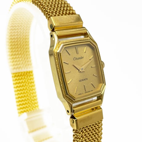 【ORIENT】オリエント レディース腕時計 シャンドール Chandor ゴールドカラー クォーツ A00402-40 稼働 14K BASE METAL【電池交換済】