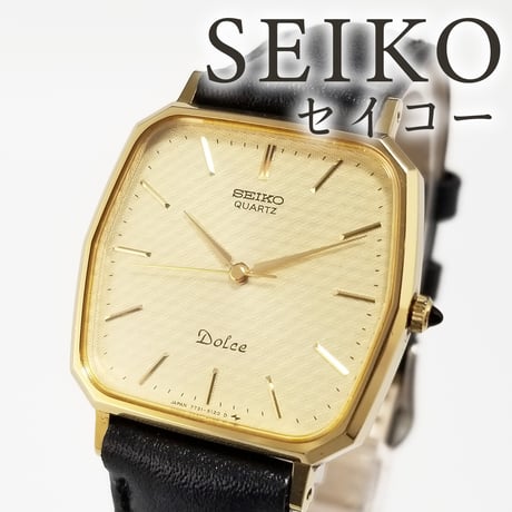 【SEIKO】セイコー ドルチェ クォーツ 7731-5120 稼働 付属品あり ゴールド文字盤