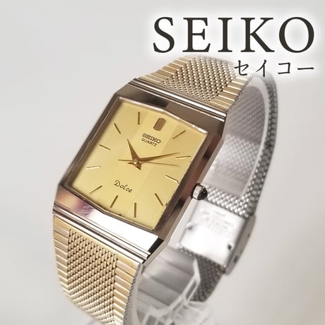 SEIKO DOLCE 8N41-5160 セイコー ドルチェ ゴールド 1995 SEIKO Dolce 8N41-5160 Gold Quartz Men's Watch Vintage