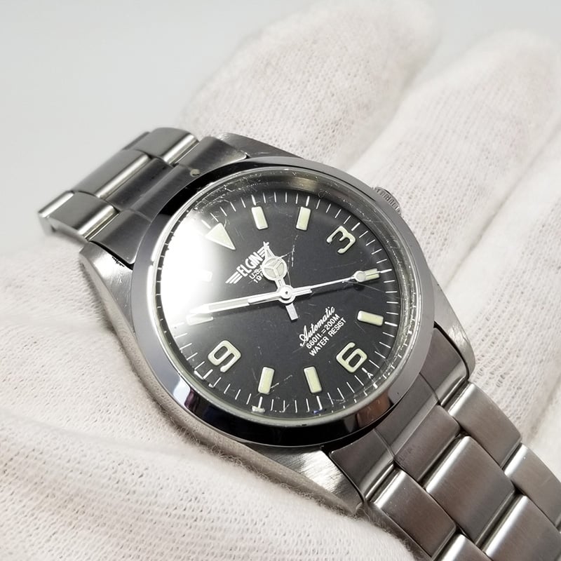ELGIN】エルジン メンズ腕時計 自動巻 FK-521-A 黒文字盤 | ブランド