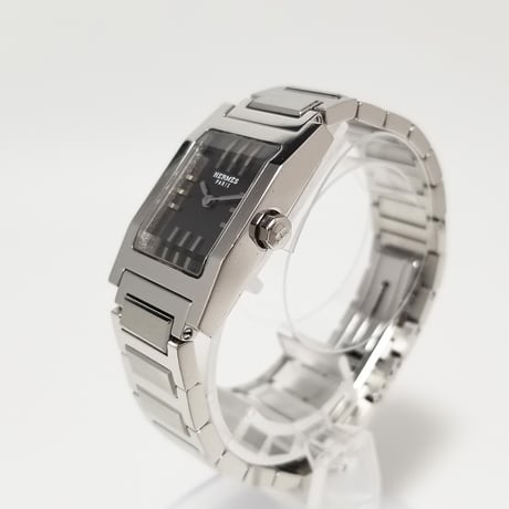 【HERMES】エルメス レディース腕時計 タンデム クォーツ TA1.210 黒文字盤【電池交換済】