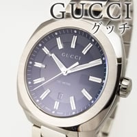 【GUCCI】美品 グッチ メンズ腕時計 クォーツ デイト YA142301 142.3 付属品あり ブラック文字盤