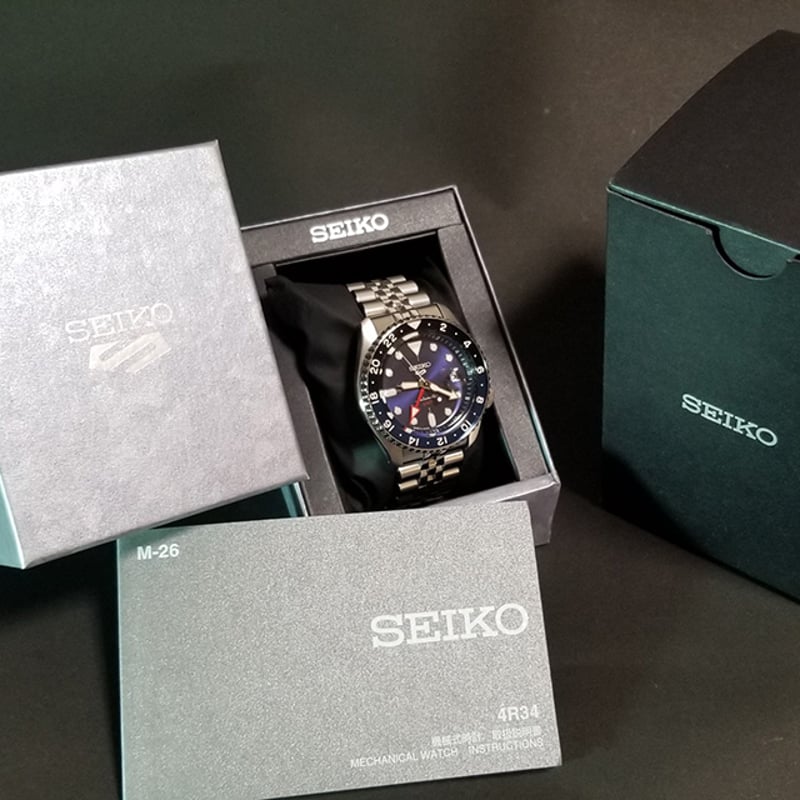 227【美品】セイコー 5スポーツ 4R34-00A0 自動巻き 腕時計 SEIKO】美品 セイコー メンズ腕時計 自動巻 シースルー 5