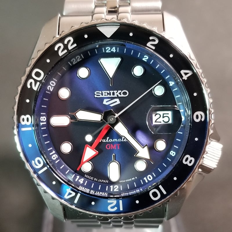 セイコー　5 自動巻き　メンズ SEIKO】美品 セイコー メンズ腕時計 自動巻 シースルー 5スポーツ 4R34