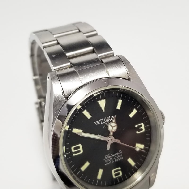 ELGIN】エルジン メンズ腕時計 自動巻 FK-521-A 黒文字盤 | ブランド