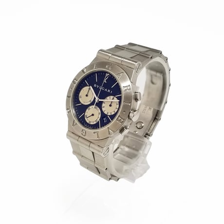 【BVLGARI】ブルガリ 腕時計 ディアゴノ スポーツ クロノグラフ ブラック文字盤 クォーツ CH35S 訳あり品【電池交換済】