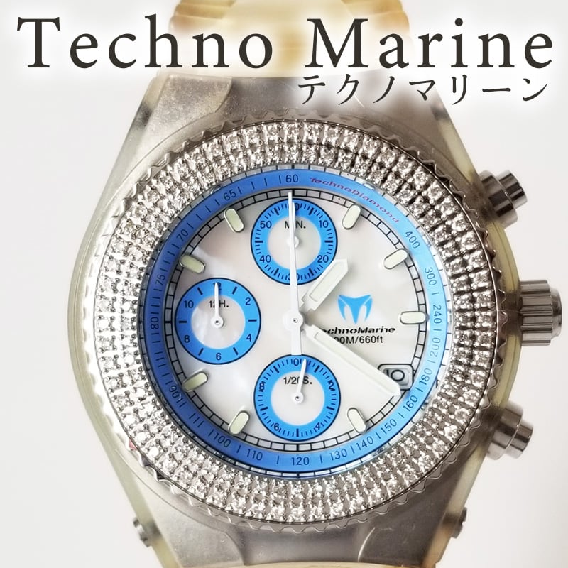 Techno Marine】テクノマリーン 腕時計 ダイヤベゼル シェル クロノ