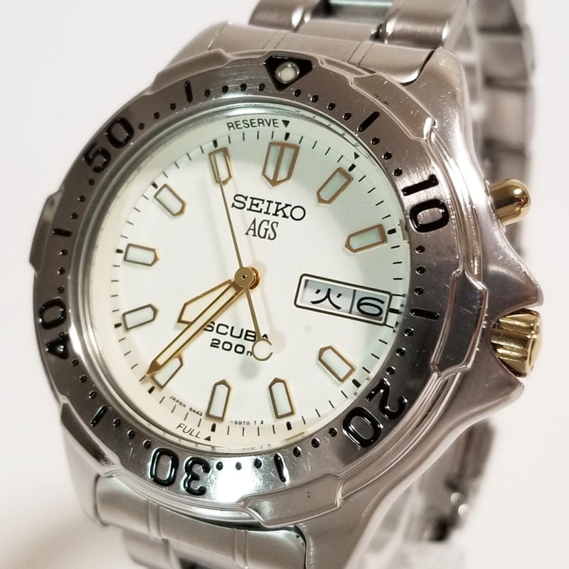 SEIKO】セイコー メンズ腕時計 スキューバ 200m AGS 5M43-0C30 キネテ