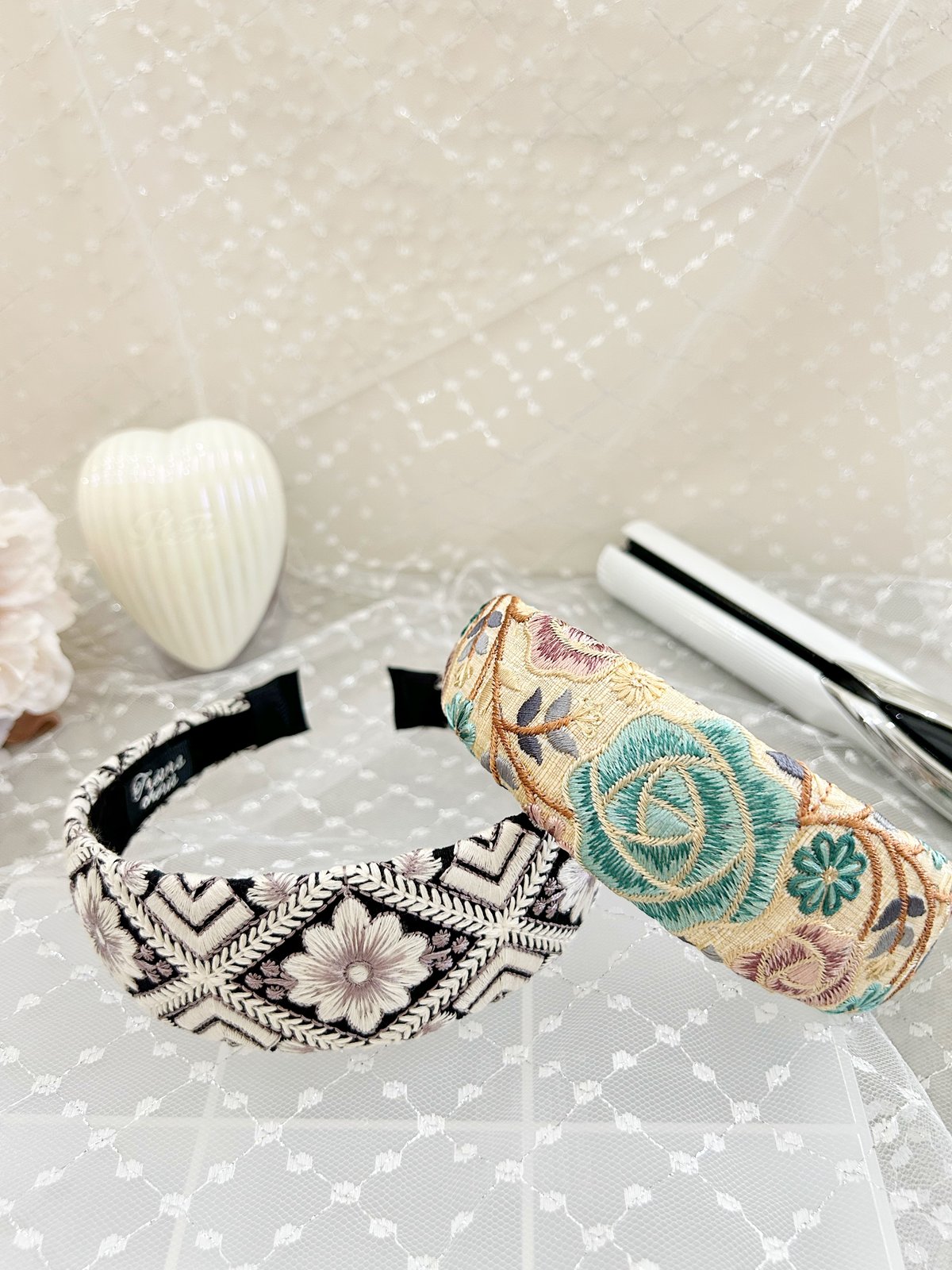 CA4LA round r インド刺繍カチューシャ ROUND R インド刺繍カチューシャ(ONESIZE GREEN): カチューシャ